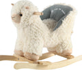 Rock My Baby Baby Rocking Horse Alpaca Llama with Chair, Plush Stuffed Animal Rocker for Toddlers 1-3, Wooden Rocking Toy Llama Animal, Cream Llama,CPC Certified