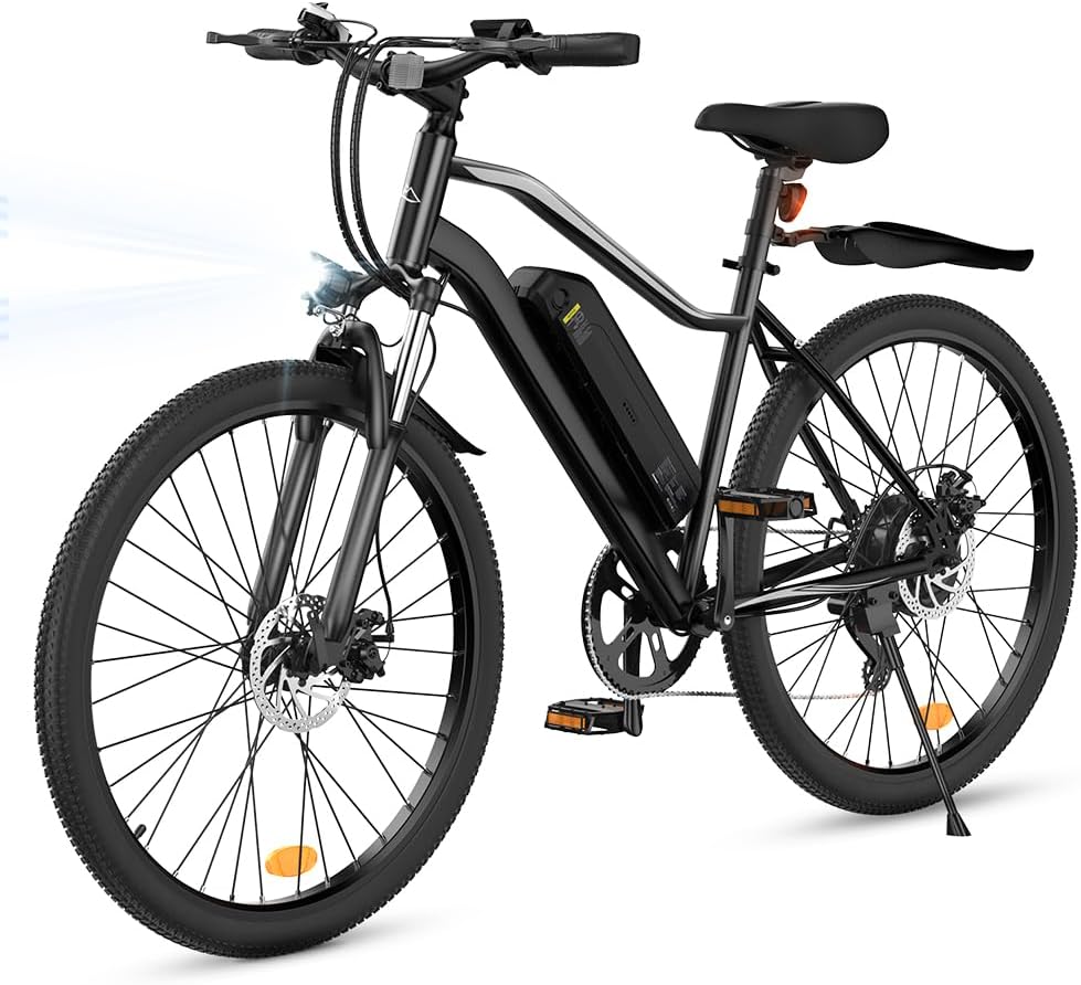 Electric Bike, 1500W/1000W/750W Peak Motor, 80/70/55 Miles Range & 20MPH Speed, 26'' Tires, APP Control E Bike, Shock Absorber, Adjustable Seat, Commuting Electric Bike for Adults