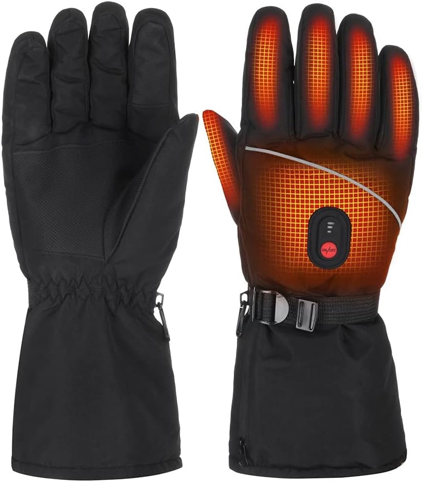 Winter Electric Heated Gloves Windproof Cycling Warm Heating Touch Screen Skiing Gloves Powered Heated Gloves for Men Women