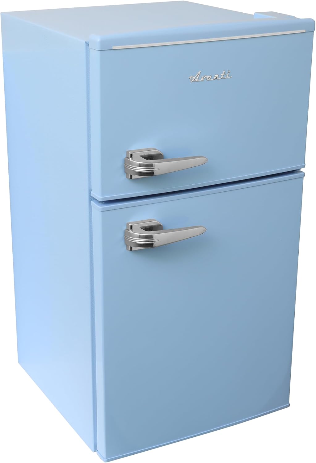 Avanti Mini Fridge with Freezer Retro Design Compact Refrigerator for Home Office or Dorm, Features Dual Doors Removable Shelves Manual Defrost and Mechanical Adjustable Temp Control, 3.1-Cu.Ft, Blue