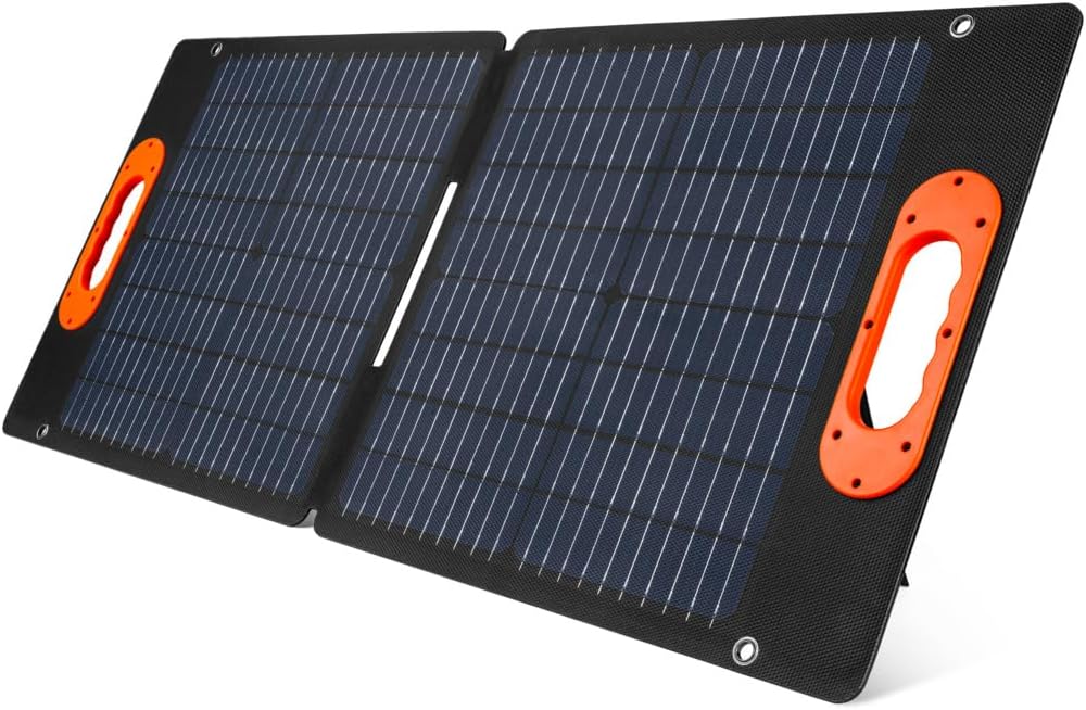 NEBO Reliance Solar Panel, Foldable, Packable and Lightweight Panel has 22% Sunlight to Solar Energy Conversion Rate to Keep Phones, Tablets, Power Stations, and Other Devices Fully Charged, 50 Watt