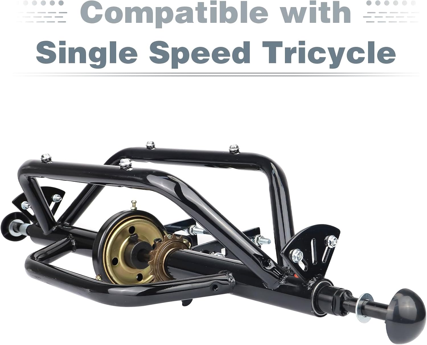 WEEROCK 20' 24' 26' Tricycle Rear Axle Tricycle Conversion Kit Single Speed/ 7 Speeds for 20 24 26 Inch Adult Tricycle, Trike, 3 Wheel Bikes，Black