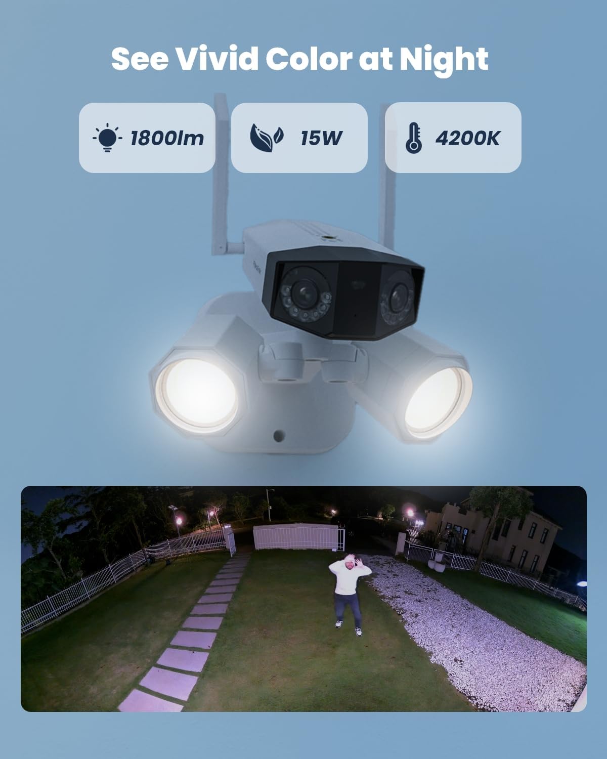 REOLINK 4K 8MP Floodlight Security Camera Outdoor, Dual-Lens Camera w/ 180° FOV, Dual-Band Wi-Fi 6, Color Night Vision with 1800lm Floodlight, Smart AI Detection, IP67 Waterproof, AC (100~240V)