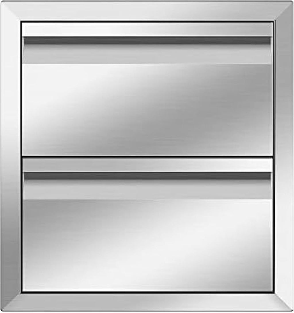 Outdoor Kitchen Drawer Stainless Steel BBQ Triple Drawer Flush Mount for Outdoor Kitchen Island,-14W X 15H X 23D Inch