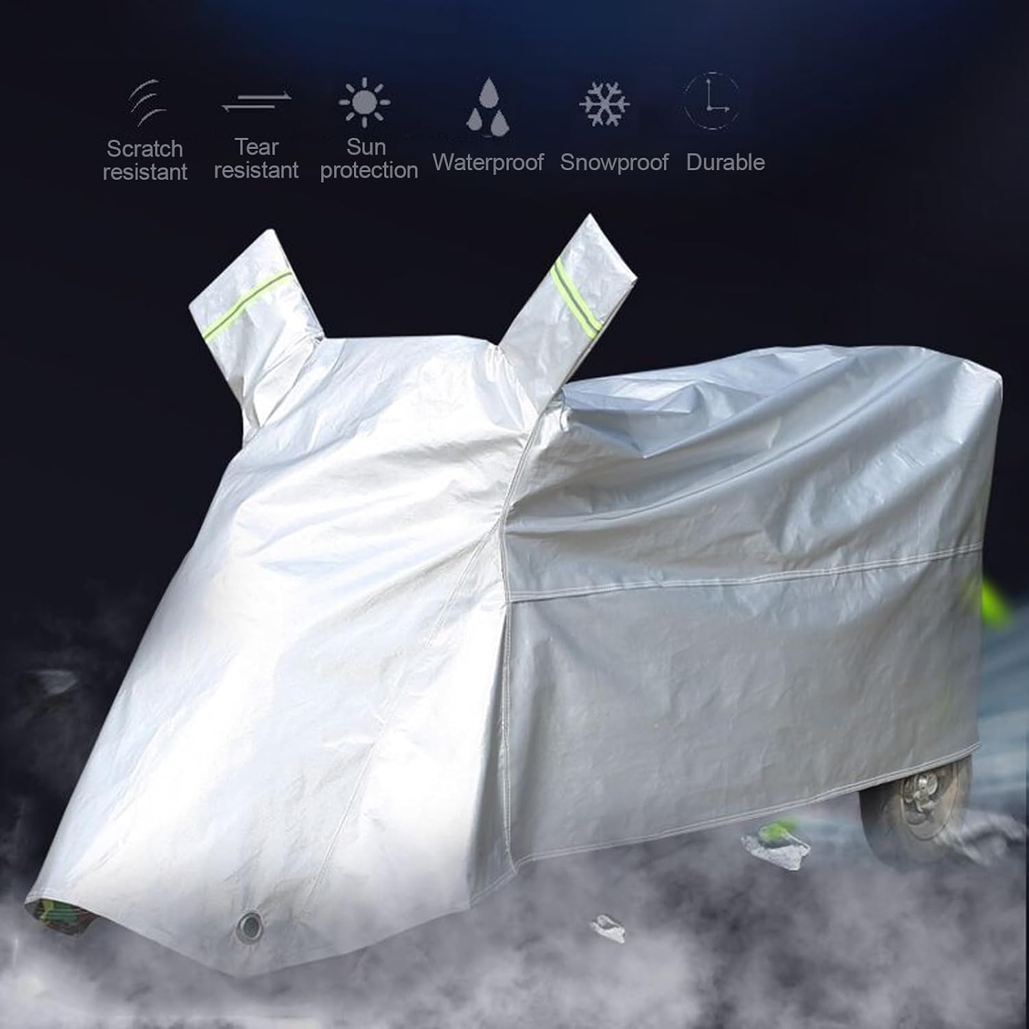 Adult Tricycle Cover Electric Tricycle Covers Tricycle Frame Canopy, Protect 3-Wheel Bike from Rain,Dust,Debris,and Sun, for Outdoor Riding(Gray)