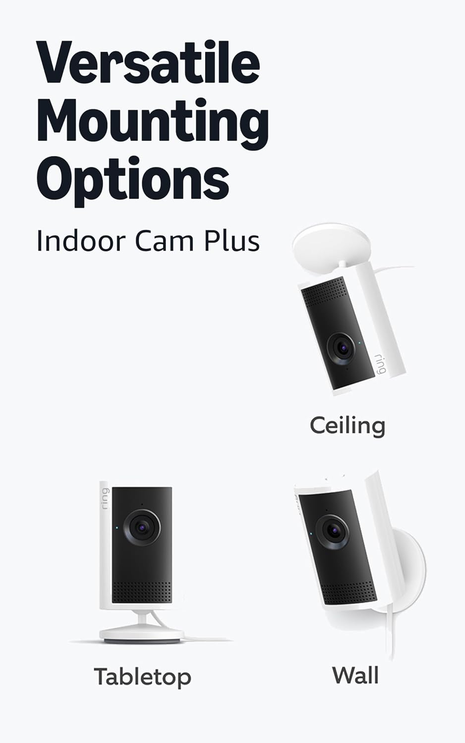 Ring Spotlight Cam Pro, Plug-In (Newest Model), White with Indoor Cam Plus (Newest Model), White