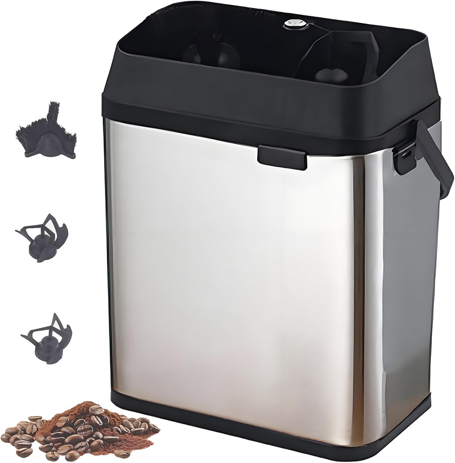 Portafilter Cleaner Electric, Electric Coffee portafilter Cleaner Espresso Tapping Box, 300 RPM Electric Portafilter Cleaning Machine, for 58mm Coffee portafilter Silver