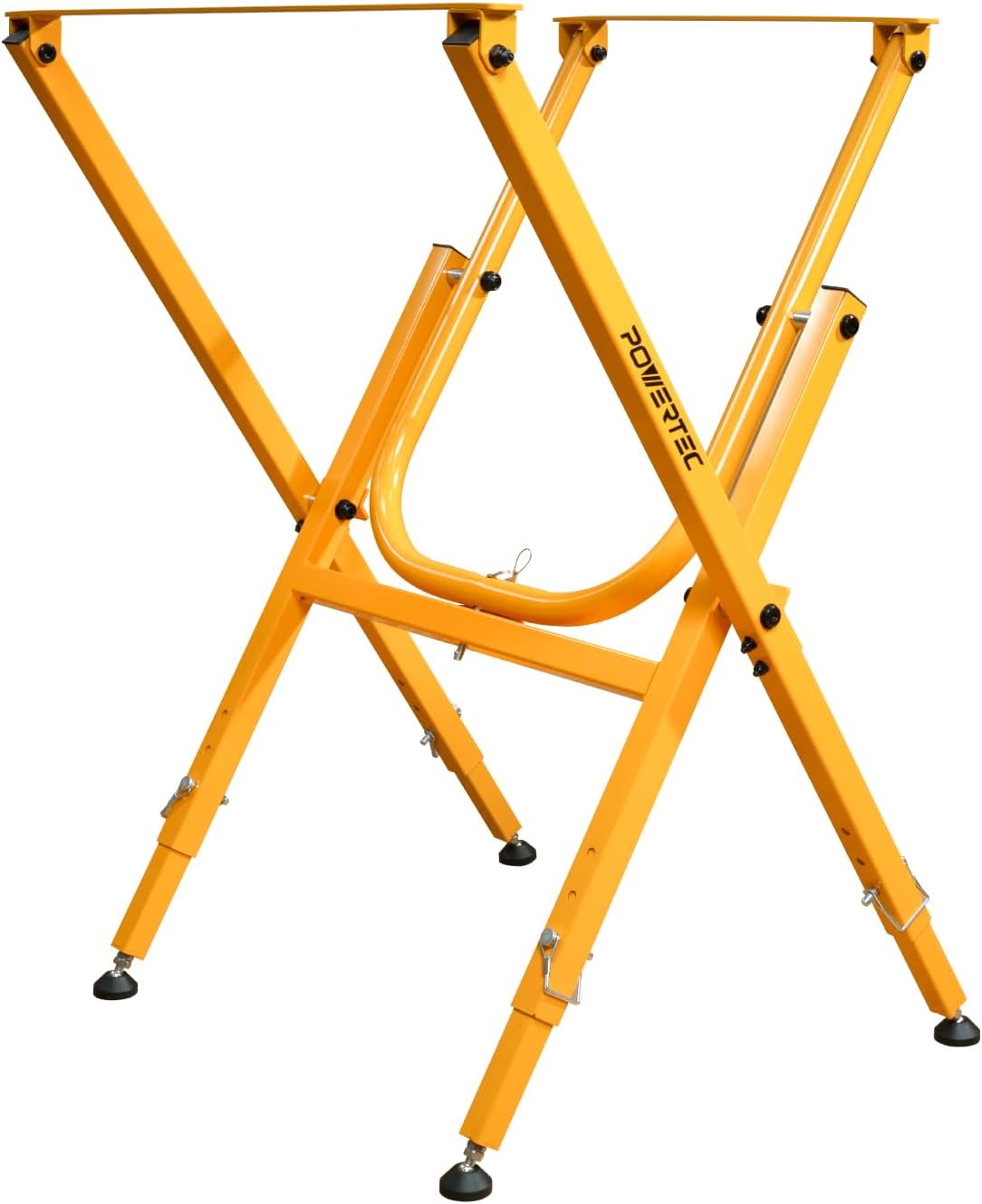 POWERTEC Folding Work Stand for Router Tabletop - Adjustable Height 32.7' to 35', Heavy Duty Steel, Portable Workbench Stand (UT1010)