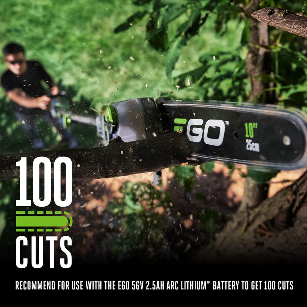 EGO POWER+ Pole Saw for Tree Trimming, Cordless Electric Pole Saw with Telescopic LED Cut Line Indicator, Battery and Charger Not Included - PS1000