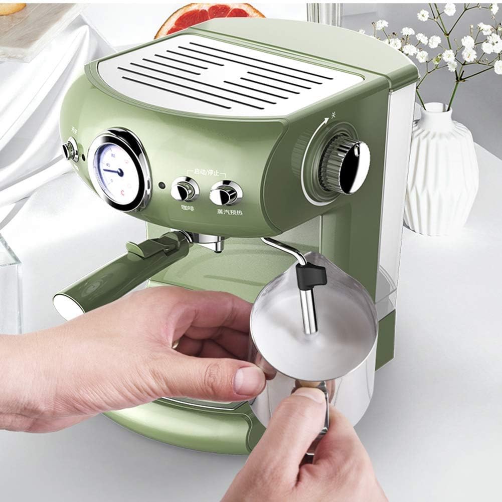Fully Semi-Automatic Coffee Machine Retro Style Espresso Pump Type Household and Commercial Steam Type Milk Foam Strong Steam