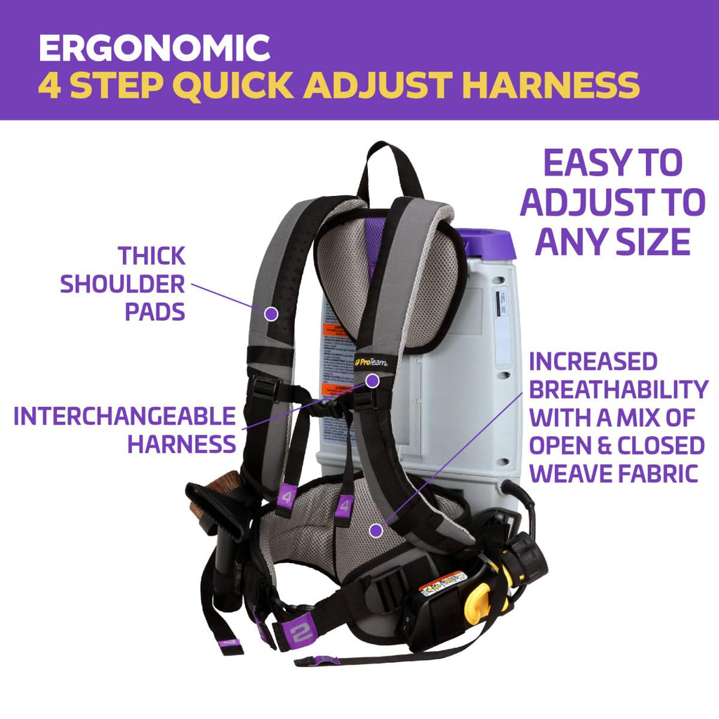 ProTeam GoFit 6, 6 Quart Commercial Backpack Vacuum with Restaurant Tool Kit, 107849 (ProVac FS6 Replacement)