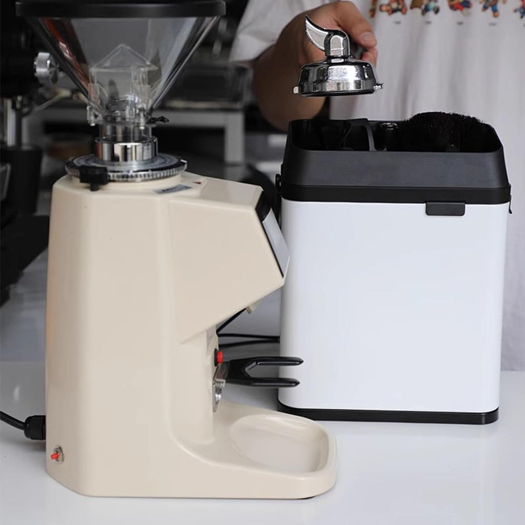 Automatic Portafilter Cleaning Machine for 58mm Portafilter, Commercial Electric Coffee Portafilter Cleaner Espresso Knock Box for Coffee