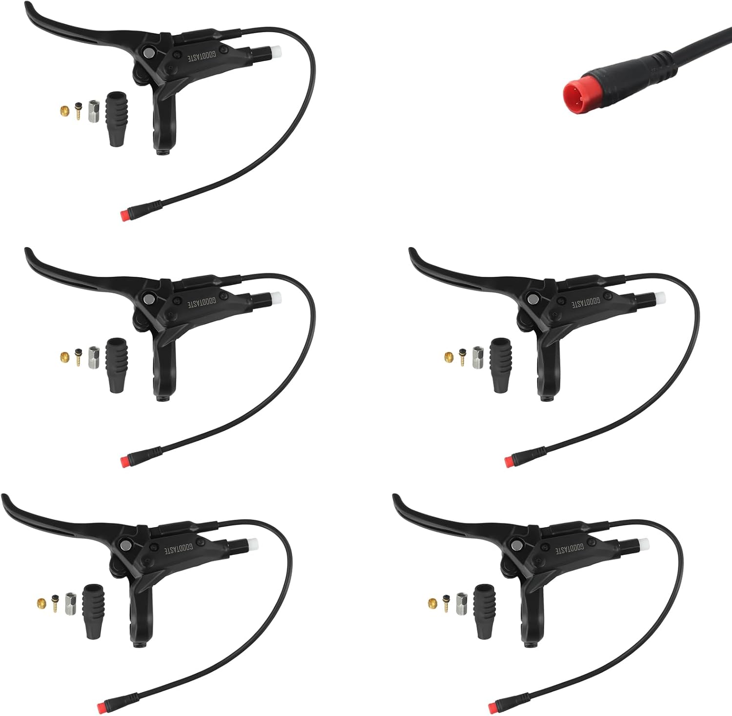 Left & Right Electronic Brake Lever Set for Most Electric Bicycle, GT03 Oil Power-Off Function Ebike Handle, Brake Grips for Electric Bike, Ebike Accessories Cut Off Power (5pcs Left)