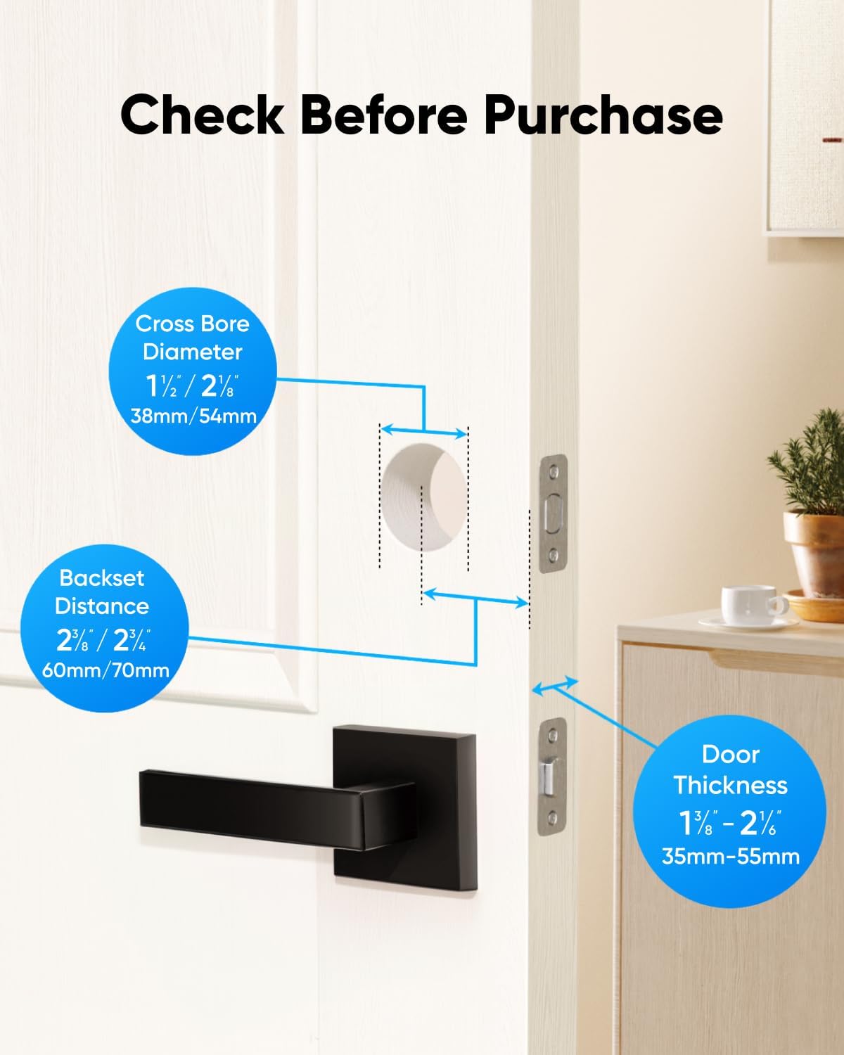 eufy Security Smart Lock Front Door Lever Set, Fingerprint Keypad Door Lock with Handle, Built-in Wi-Fi, App Control, Keyless Entry Deadbolt, 8 Months Battery, IP53 Waterproof, BHMA Certified