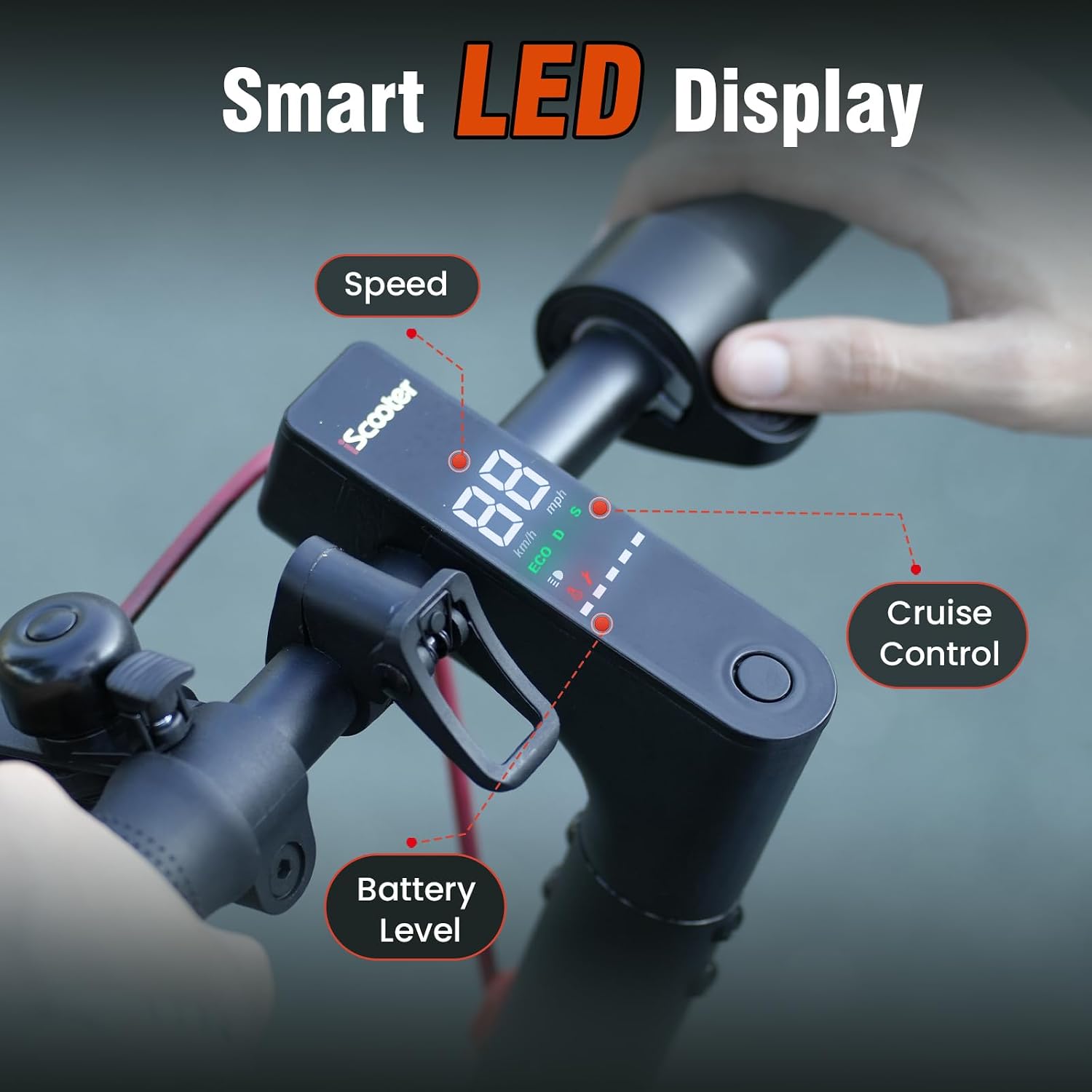 iScooter Electric Scooter Adults & Big Kids, Cruise Control, Dual Braking System, Smart App, Foldable Electric Scooter for Commuting & Campus Use