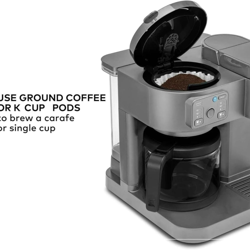 K-Duo Essentials Coffee Maker for Hot and Iced Drinks, Single Serve KCup Pod Brewer and 12 Cup Carafe Drip Coffee Pot, 72 oz Water Reservoir,Pause & Pour Feature, Perfect for Home & Office Use