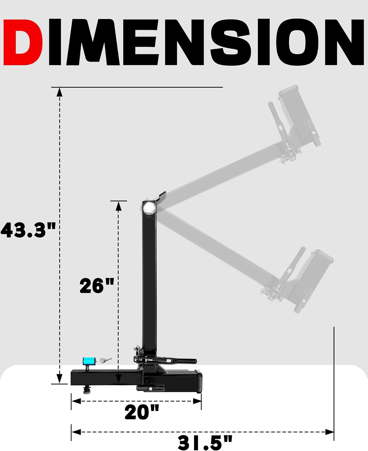 Young 250 lbs Heavy Duty Swing Away Hitch Adapter for Bike Rack & Cargo Carrier, Pre-Assembled 2' Hitch Extender