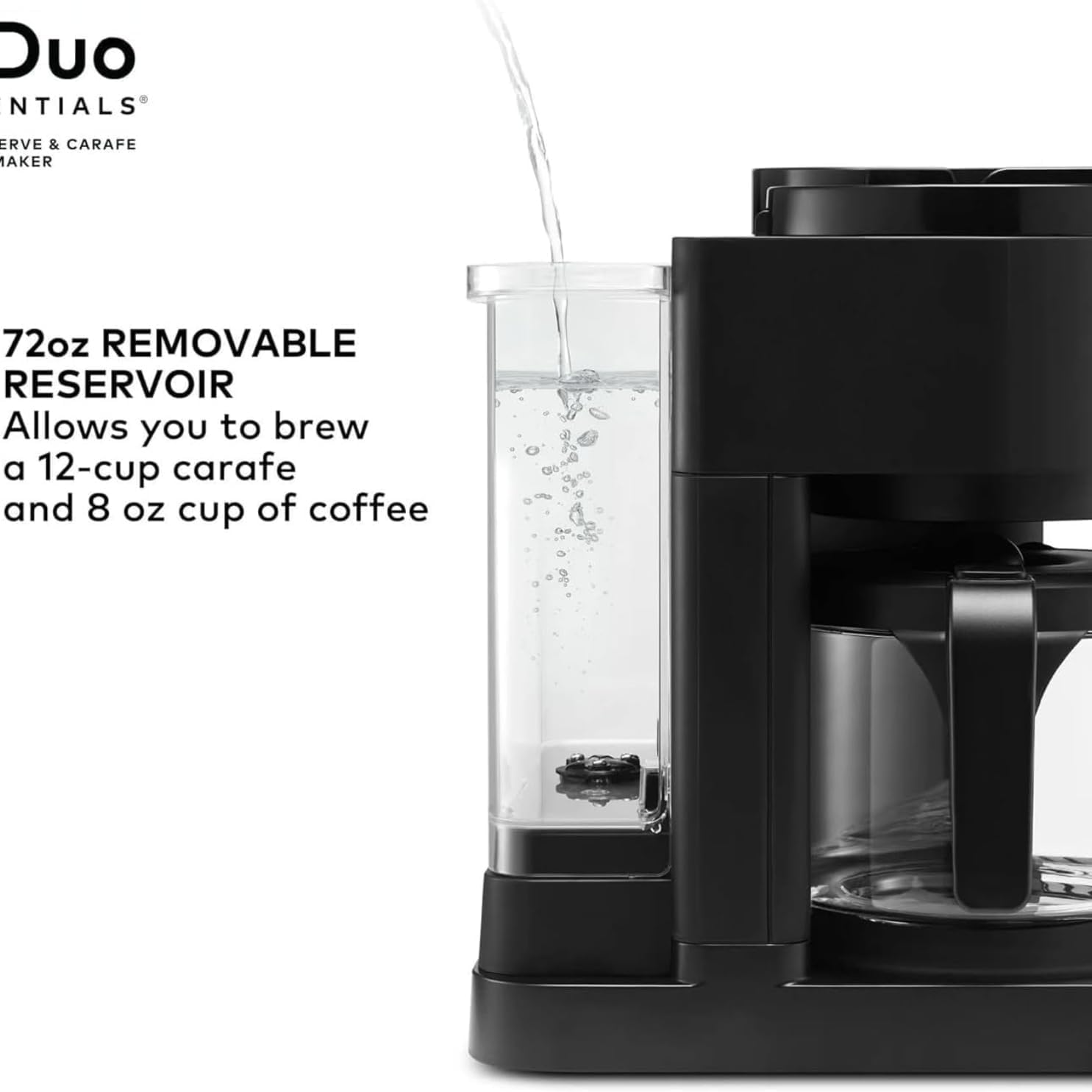 K-Duo Essentials Coffee Maker for Hot and Iced Drinks, Single Serve KCup Pod Brewer and 12 Cup Carafe Drip Coffee Pot, 72 oz Water Reservoir,Pause & Pour Feature, Perfect for Home & Office Use
