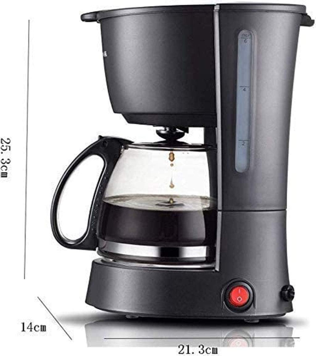 Coffee Machine Coffee Machine, Compact Coffee Machine,600Ml Coffee Maker with Anti Drip Function,550W,Reusable, Washable Filter,Black,for Espresso Cooker