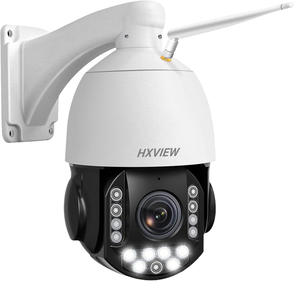 4K PTZ Security Camera Outdoor with 30X Optical Zoom, 1000FT Night Vision, 8MP 360° WiFi Wireless RTSP IP Camera, Auto Tracking, Person/Vehicle Detection, 2.4/5GHz Wi-Fi, 2-Way Audio
