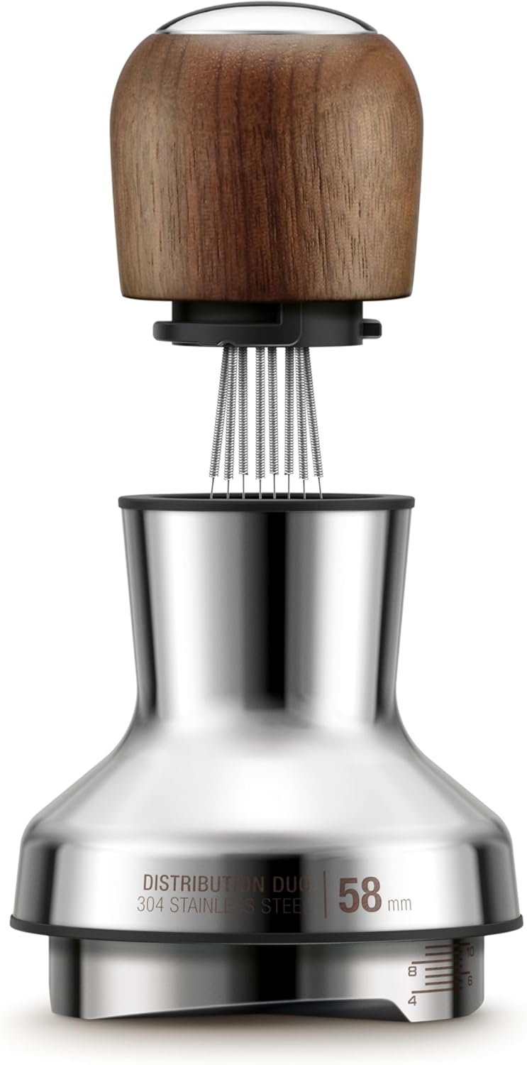 Breville BEA303WLW Distribution Duo Espresso Distribution Tool, 58mm, Walnut