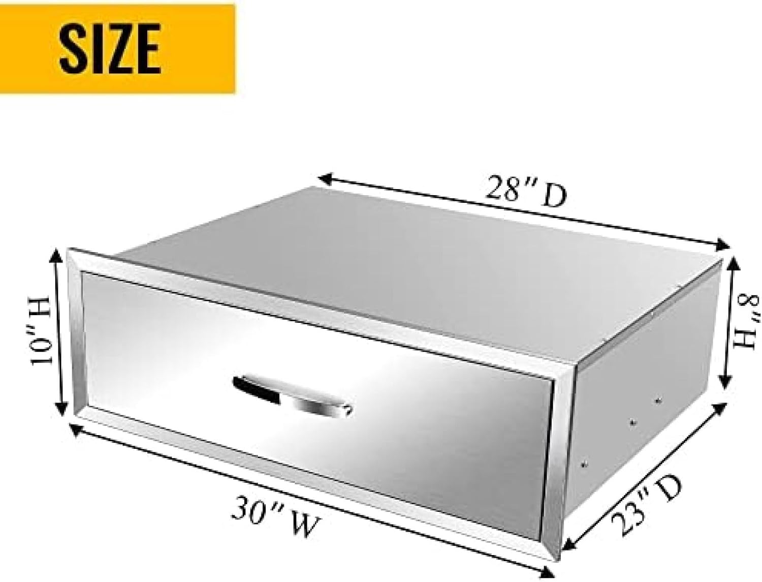 Outdoor Kitchen Drawer BBQ Drawer Outdoor Kitchen Access Drawers Horizontal- Stainless Steel Double Drawers for Outdoor Kitchen Grilling Station Or BBQ Island,30Wx23Dx10H