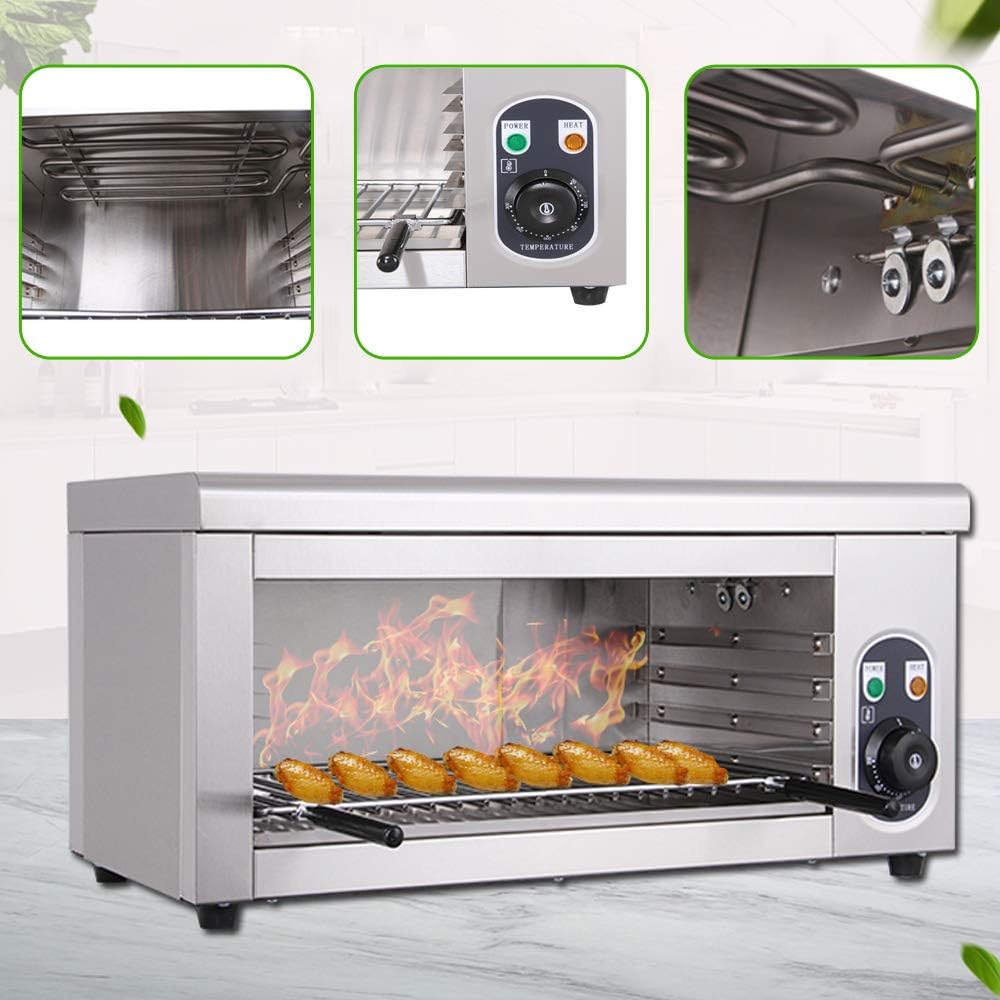 CNCEST Cheese Melter Electric Cheesemelter 2000W Salamander Broiler BBQ Gril Countertop Electric oven Raclette Grill,Grilling Tool for Home Commercial Kitchen Use