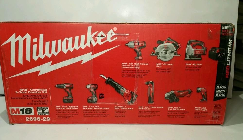 Milwaukee 2696-29 M18 Combo 9 tool Kit