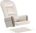BECHAEO 5PCS Velvet Glider Rocker Replacement Cushions with Ottoman Cover Soft Thicken Rocking Chair Cushion Set for Indoor Nursery Glider Rocking Chair, Beige