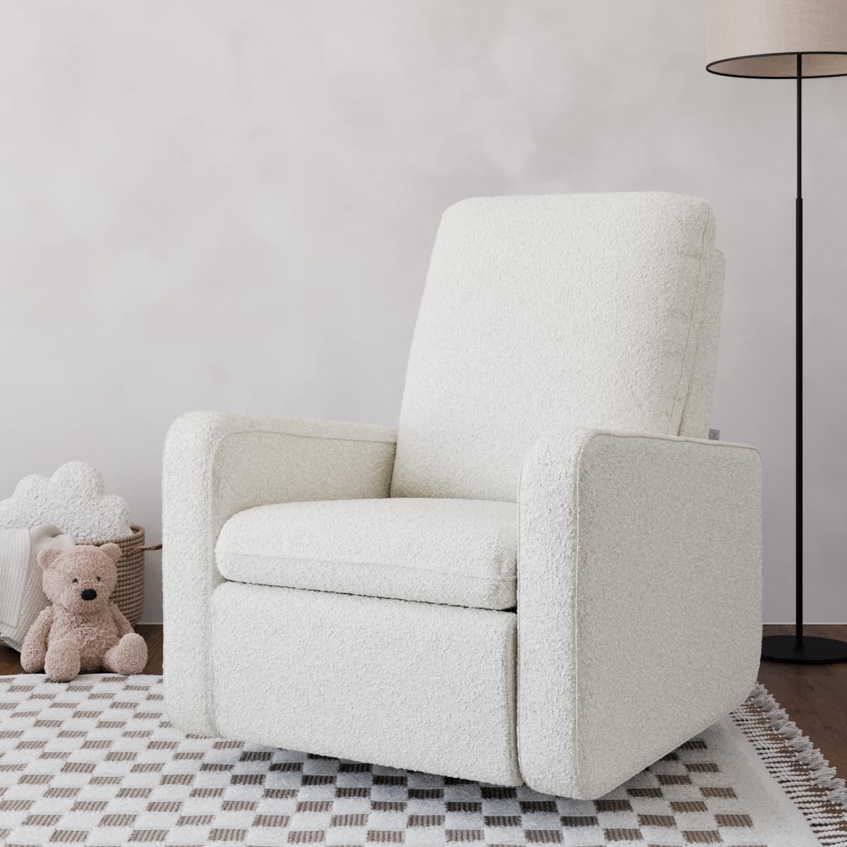 Graco Teddi Power Recliner Swivel Glider, Electronic Power Recline, Oeko-TEX 100 Certified, USB-A & USB-C Charger, Premium Cushioning & Comfort – (Ivory Boucle)