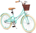 ACEGER Retro Princess Kids Bike with Basket for 3-12 Years Old Girls, Included Coaster Brake & Caliper Brake, 14 16 18 Inch with Training Wheels, 20 Inch with Kickstand, Vintage Bicycle for Gifts.