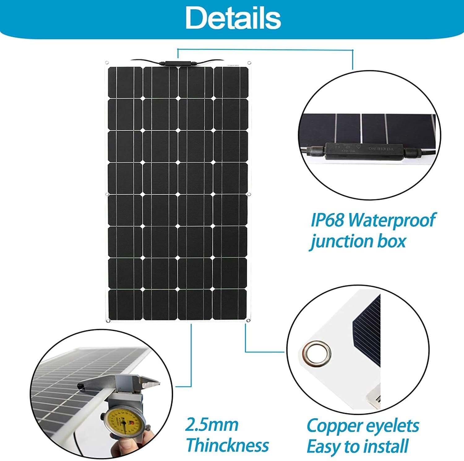 Portable Solar Panel 300W 600W 1200W, 18 Volt Solar Battery Charger for Boats, Up to 30 Degree Arc Ultra Thin USB Solar Charger, for RV, Yachts, Tent, Camper Van, Car, Trucks, Trailers,4x300W