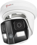 Anpviz 4K Dual Lens PoE IP Security Camera Outdoor 180 Degree Panoramic Wide Angle, 8MP PoE Camera with Smart Dual Light, Human/Vehicle Detection, Two Way Talk, 512GB SD Slot, Full Metal (U Series)