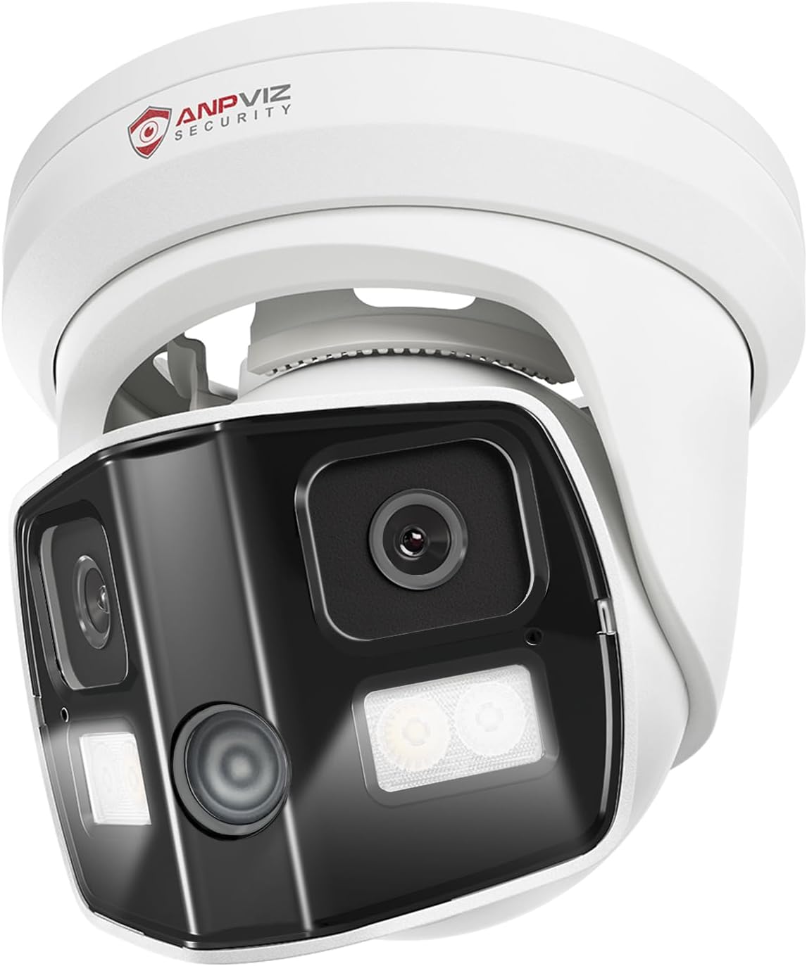 Anpviz 4K Dual Lens PoE IP Security Camera Outdoor 180 Degree Panoramic Wide Angle, 8MP PoE Camera with Smart Dual Light, Human/Vehicle Detection, Two Way Talk, 512GB SD Slot, Full Metal (U Series)