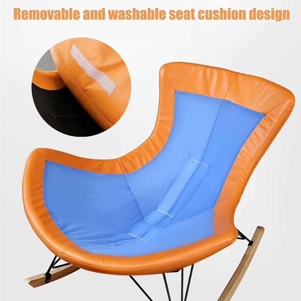 Modern Nursery Rocking Chairs, Rocking Chair Nursery with Footrest, Upholstered Rocking Chair Nursery Glider, Comfy Rest Reading Chair Water Resistant Nursery Chair,Pink