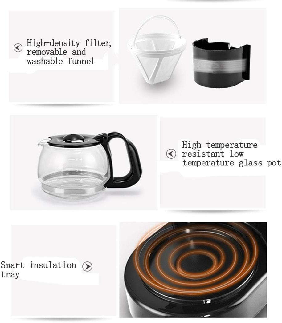 Coffee Machine Coffee Machine Coffee Maker,Household Coffee Machine,Drip-Type Automatic Filter Glass Coffee Pot,Constant Temperature Insulation Base,Anti-Burn Dry