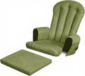 5PCS Suede Glider Rocker Replacement Cushions with 29.5' High Backrest & Side Pockets, Thickened Soft Glider Rocking Chair Cushions with Ottoman Cushion for Indoor Nursery Rocking Chair, Green