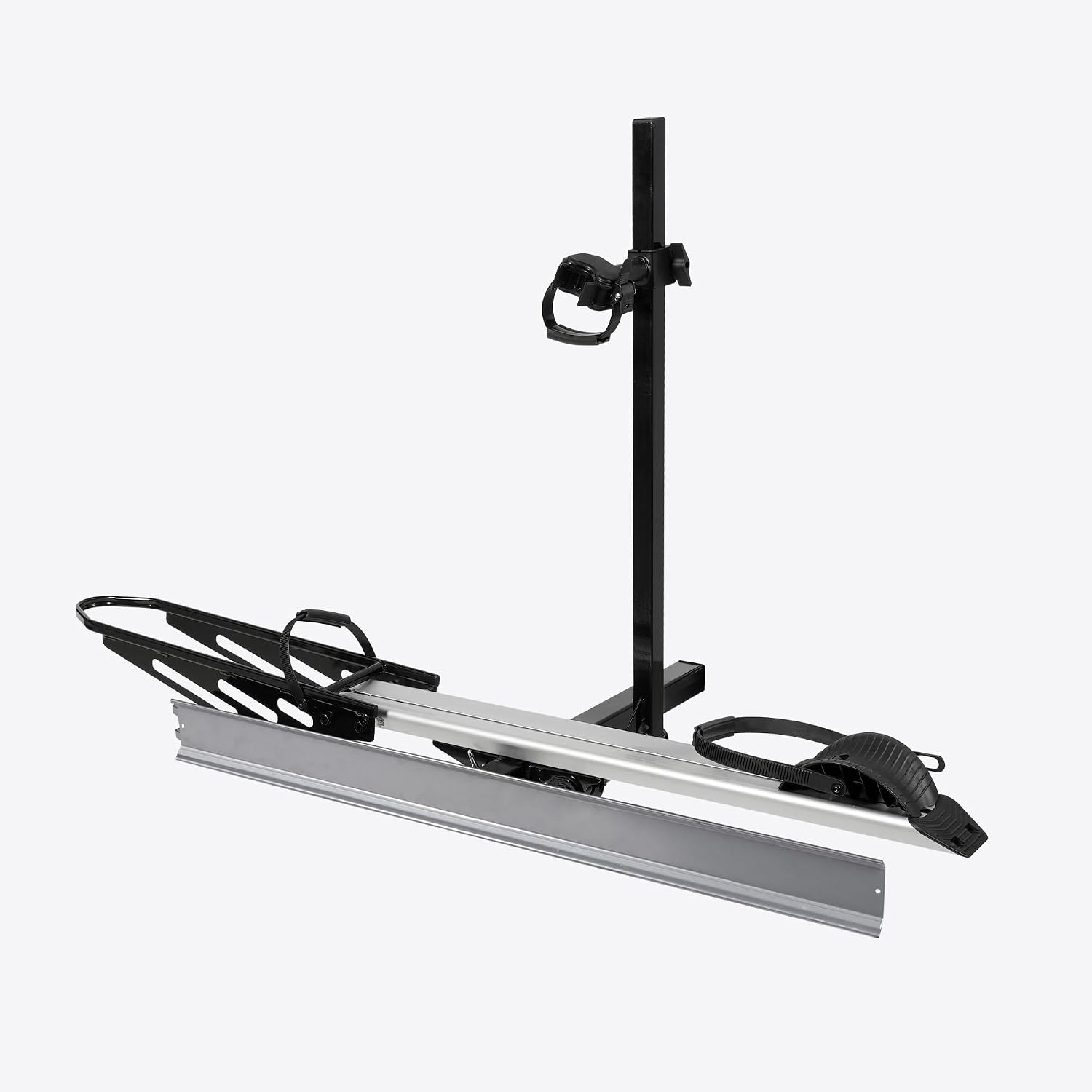 Bike Rack for Car Hitch Mount - Young Electric Single E-Bike Rack with Ramp, 100lb Capacity Ebike Rack Bicycle Carrier for Trucks, SUVs, RVs, Trailers
