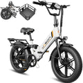 Jasion X Hunter ST 20' Electric Bike for Adults,Peak 1400W Motor,30MPH Max Speed Foldable Ebike,71 Miles Range Folding E Bicycles,624WH Battery,Hydraulic Disc Brakes,UL 2849 Certified