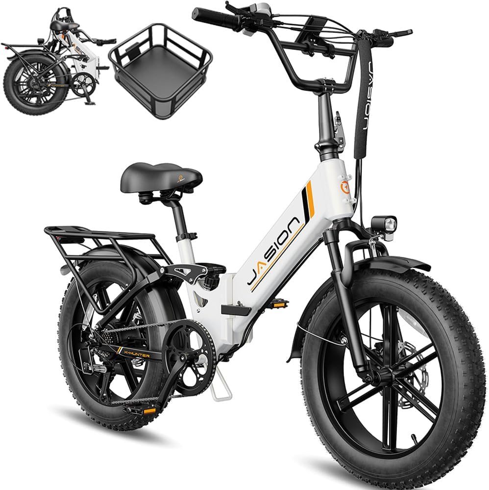 Jasion X Hunter ST 20' Electric Bike for Adults,Peak 1400W Motor,30MPH Max Speed Foldable Ebike,71 Miles Range Folding E Bicycles,624WH Battery,Hydraulic Disc Brakes,UL 2849 Certified