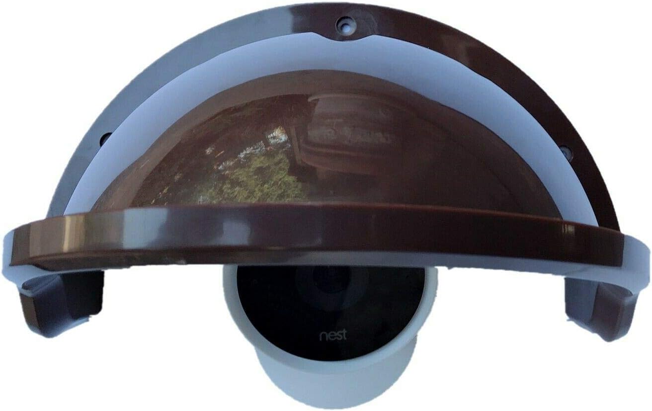 Universal Sun Rain Shade Camera Cover Shield for Nest/Ring/Arlo/Dome/Bullet Outdoor Camera - COFFEE (10)