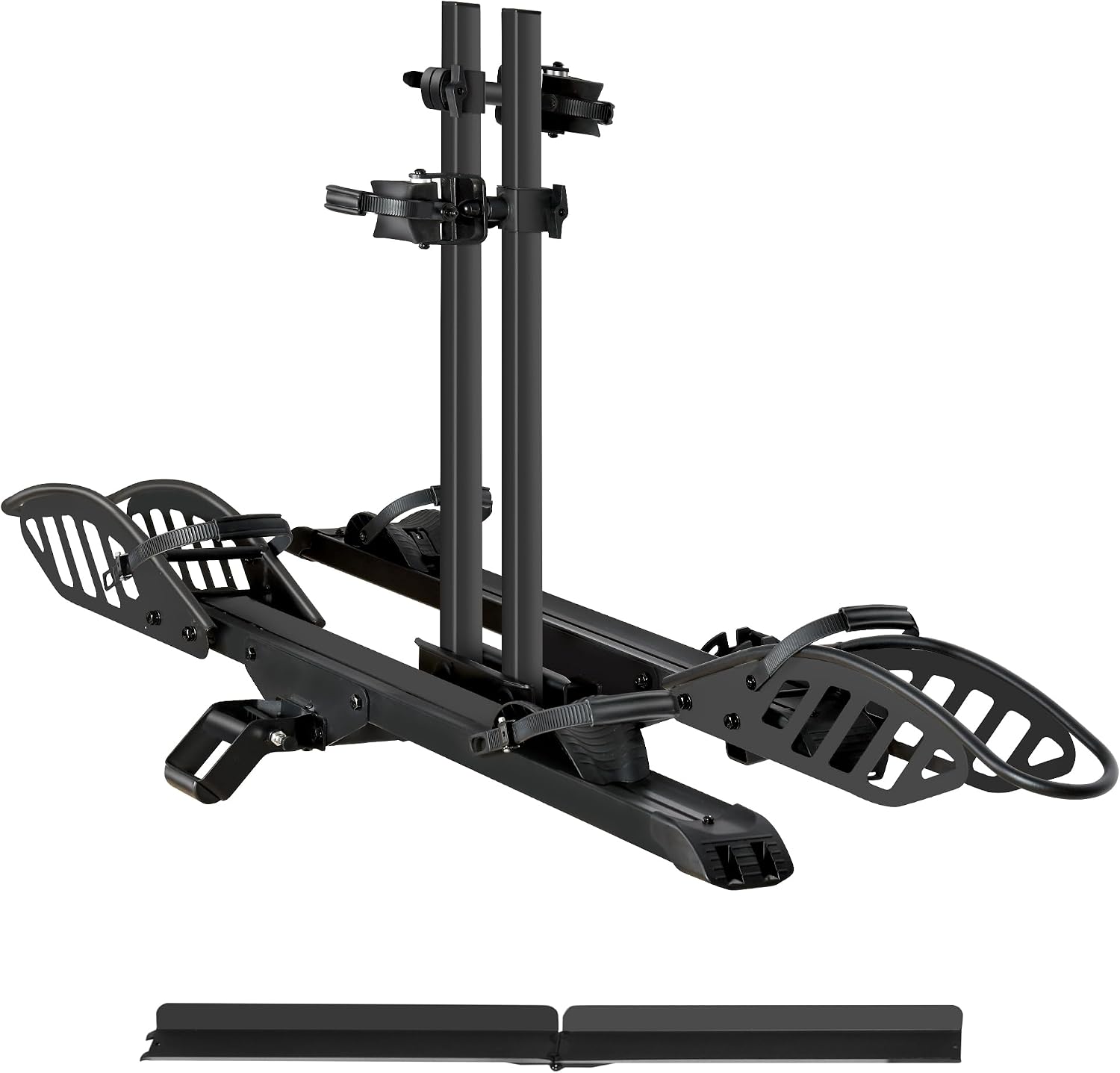 Young Electric Bike Rack with Ramp, 2 Ebike Racks Hitch Mount 200 lbs Capacity Electric Bicycle Carrier, Foldable Bike Rack Hitch for Car, Truck, SUV, Minivan, Up to 5 Inch Fat Tire for 2'' Receiver