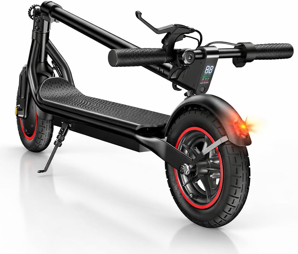 Electric Scooter, 23 Miles, 22 MPH Top Speed Electric Scooter for Adults, 500W Powerful Motor,10'/8.5' Pneumatic Tires Commuting Scooter, Foldable Escooter for Commuting & Campus Use