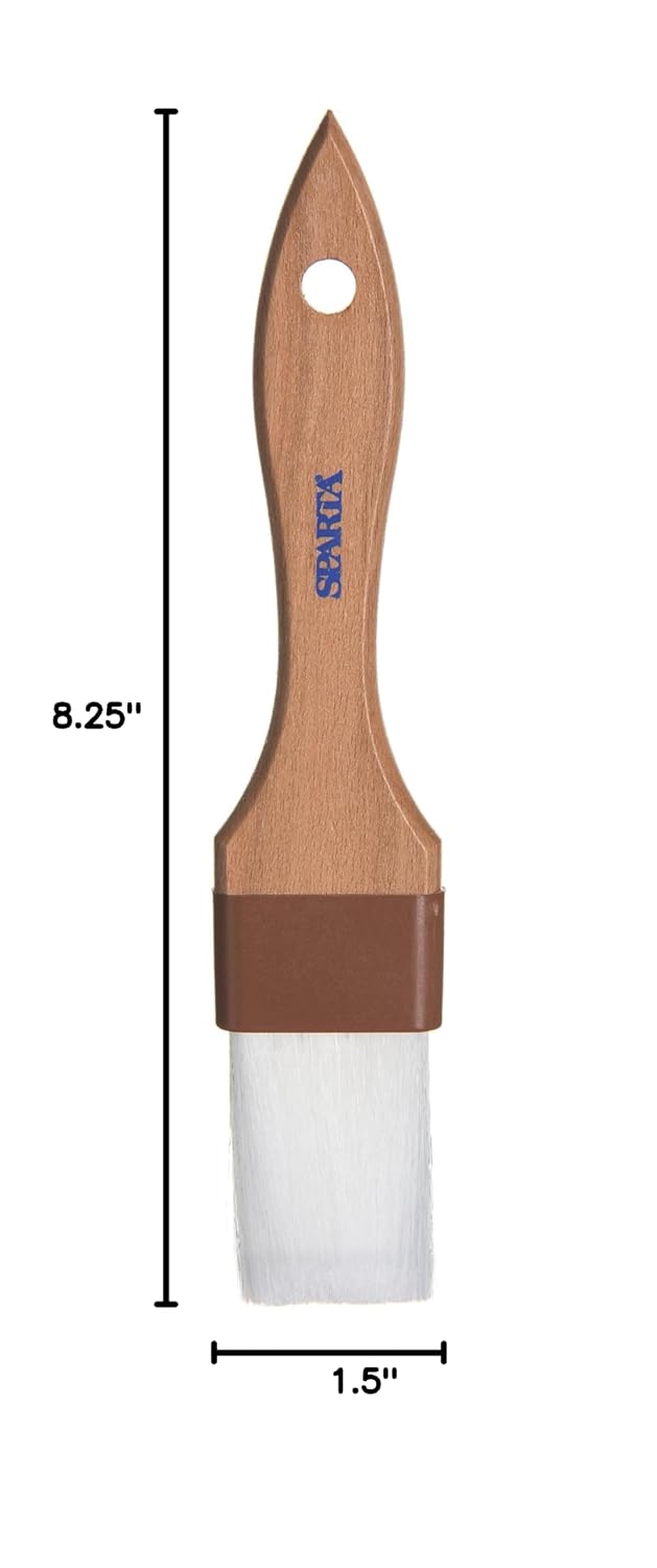 SPARTA 4039600 Nylon Wide Brush, Flat With Nylon Bristles, 1.5 Inches, Brown, (Pack of 12)