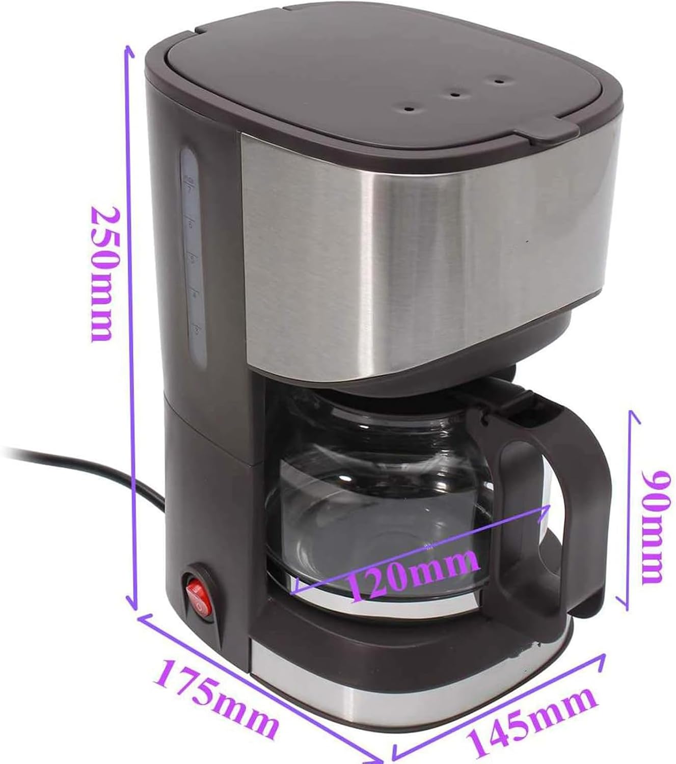 Coffee Machine Coffee Machine Mini Professional Auto Cappuccino Latte 5 Cup Coffee Maker Machine Aluminum Mocha Espresso Percolator Pot for Home Office 700Ml