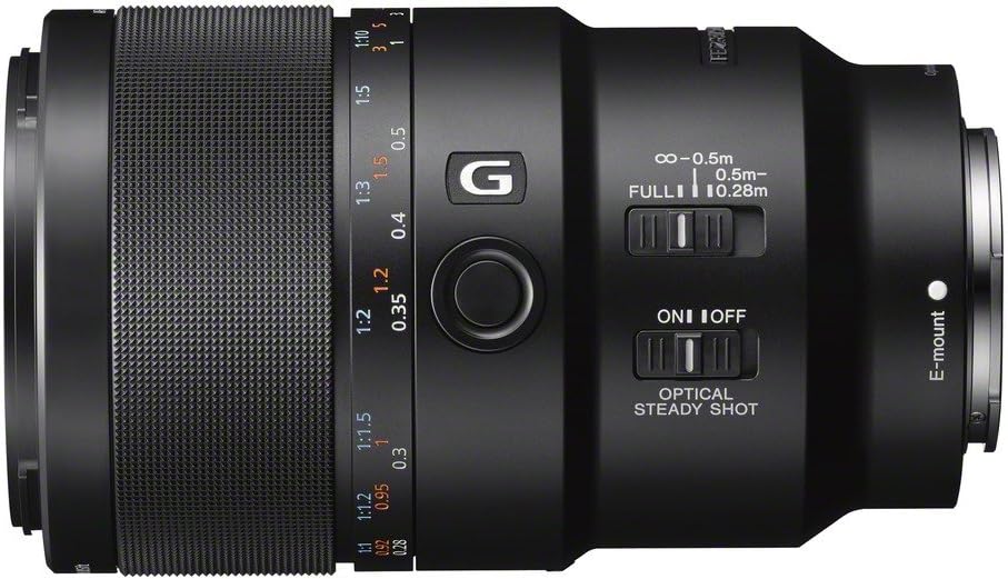 Sony SEL90M28G FE 90mm f/2.8-22 Macro G OSS Standard-Prime Lens for Mirrorless Cameras,Black