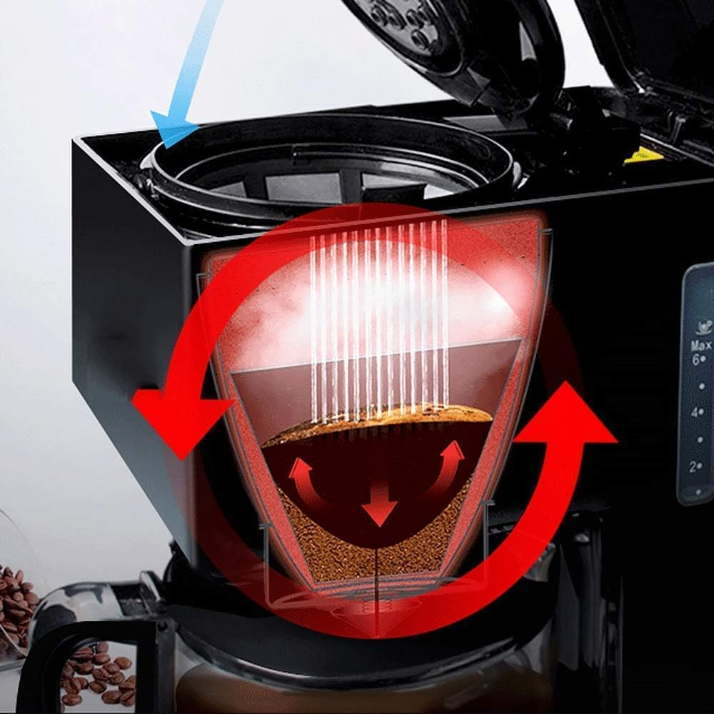 Coffee Machine Coffee Machine,Filter Coffee Machine,0.75L Capacity Coffee Maker Producing Up to 7 Cups,Timer Function,Boil-Dry Protection,680W,Reusable,Washable Filter