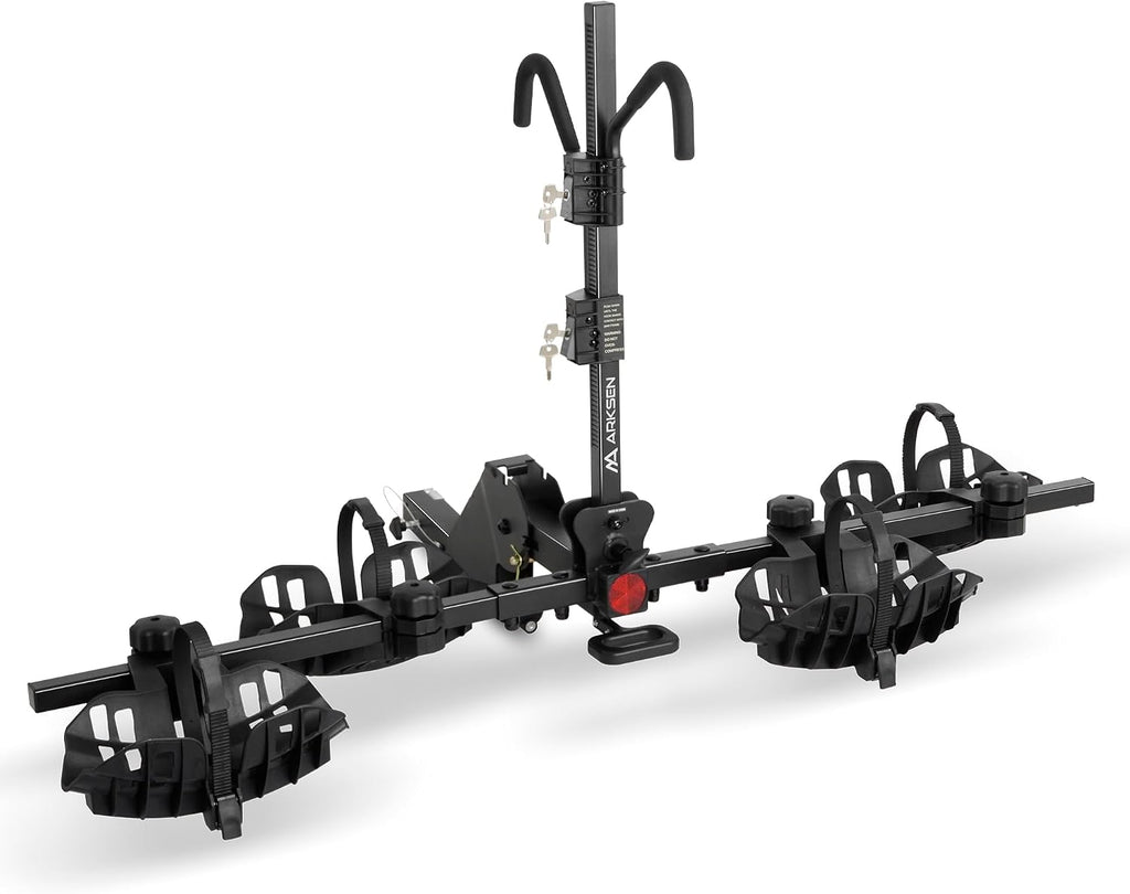 ARKSEN Ebike Hitch Rack, 2-Bike Foldable Platform Hitch Mount Carrier w/Smart Tilting & Quick Release, Holds Electric Bikes 85 lbs Each (170 lbs Total), Fits 2' Receiver for SUV, Truck & RV, Fat Tire