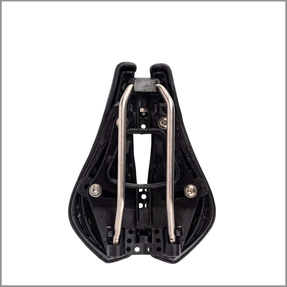 BiSaddle SRT Super Short Noseless Pain-Free Adjustable Bicycle Saddle Black with Titanium Rails Custom Fit Comfort, one Size