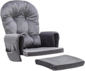Paddie Glider Rocker Replacement Cushions Velvet with Storage, Rocking Chair Cushion Set with Ties, 5PCS, Dark Grey
